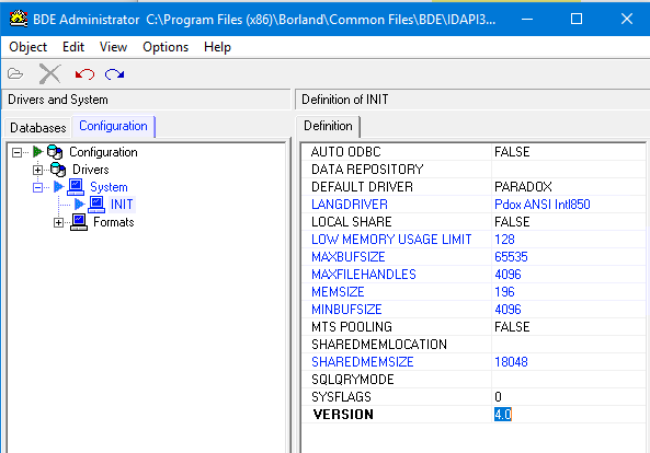 Configuração do BDE para uso do SISGEM